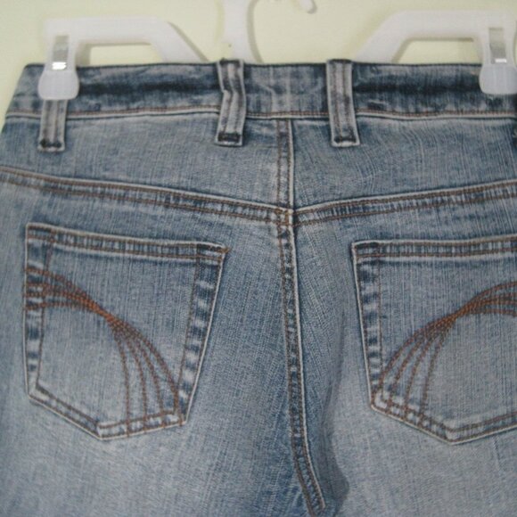 YOUNIQUE Women's Jr Size 5 Embellished Low Rise Y2K Vtg Flare Bootcut Blue Jeans - Picture 5 of 8